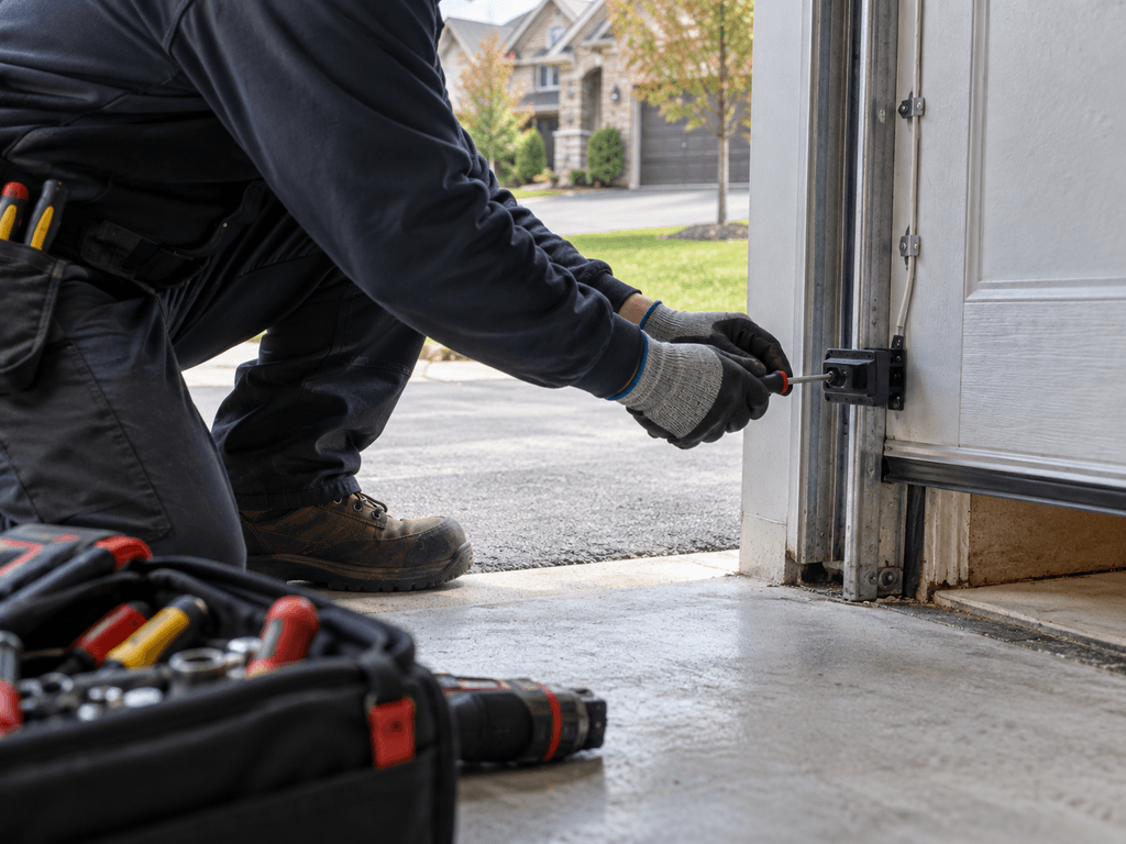 Doormatic technician performing Garage Door Will Not Close 
